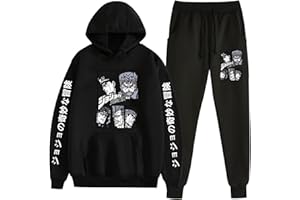 westtrend JoJo's Bizarre Adventure Sweat à Capuche et Pantalons 2 pièces Ensembles Unisexe Anime Personnage JoJo Imprimer décontracté Sweat Hauts Pantalons Costumes