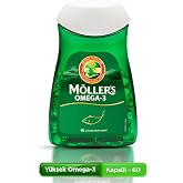 M&ouml;ller's Omega 3 Kaps&uuml;l 60 Adet; IFOS Onaylı, EPA 640 mg, DHA 480 mg, saf balık yağı. G&uuml;nl&uuml;k omega-3 takviyesi, trigliserid f