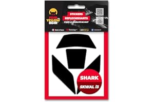 FEAR THE YELLOW BEAR YELLOW BEAR Fear The Yellow Bear© Easy Replica Shark D-Skwal I3™, Kit 4 Stickers réfléchissants REPOSITIONNABLES, pour Casque Moto, 3M™ Technology (Noir, Shark SKWAL I3)…