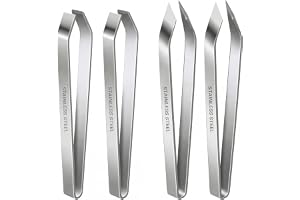 Set med 4 st fiskbenspincetter fiskfjäll borttagare, rostfritt stål fiskskalare borttagning av fiskfjäll och professionella metallplattor kökspincetter för matlagning, ta bort benvågar