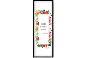 MG Design Cadre photo en bois 35 x 100 cm Noir – plexiglas transparent, à suspendre vertical et horizontal – pour photos, posters et puzzles