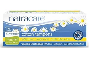 Natracare Organic Cotton Tampons Regular Absorbency Without Applicator, 1 Pack of 20 Tampons