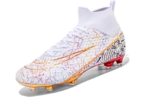 Hmhnsya - Scarpe professionali da calcio/atletica con tacchetti e collo alto, unisex, da uomo/ragazzo/bambino