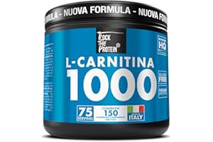 Carnitina 1000mg 150 Compresse Rock The Protein® Da L-Carnitina Tartrato, 2 Al Giorno, Pre Workout Per Energia E Metabolismo, Post Workout Per Recupero Muscolare