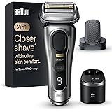 Braun Series 9 PRO +, Rasoio Elettrico Barba, Rifinitore di precisione, Custodia Viaggio, Lame Flessibili, Stazione SmartCare