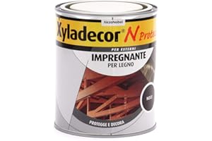Xyladecor N PROTECT Fondo Impregnante per Legno Esterno a base solvente, Protettivo e Decorativo, Pronto Uso, colore NOCE 750ML, 750 ML