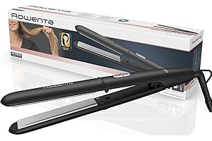 Rowenta SF1810 Express Style piastra, due impostazioni di temperatura da 180 a 210 °C, piastra flottanti, tempo di riscaldamento 45 secondi, Nero/Argento