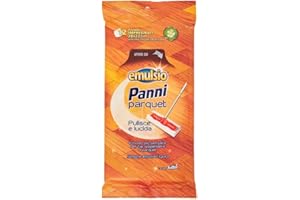 Emulsio 0283913 Panni Parquet Pulisce e Lucida, 12 Pezzi (Formato Panno 28 x 22 cm)