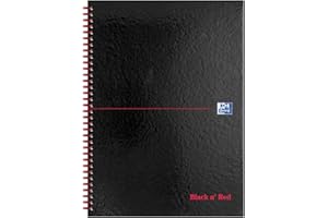 Oxford Black n' Red Kwadratowy notatnik A4 w twardej oprawie 5 mm