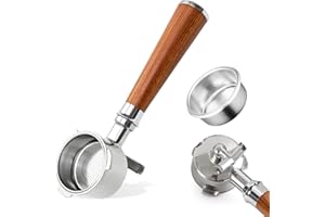 alouweekuky Portafiltro 51mm, Portafiltro 3 Orejas Doble Caño Compatible con Delonghi Dedica EC680/EC685/EC785/EC820/EC850/EC860, Portafiltro de Acero Inoxidable