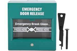 Demeras Glass Breaking Button Emergency Exit Door Release Fire Alarm Button Home Security Door Break Switch for Home/Business Security Fire Panic BoxLocks and accessories