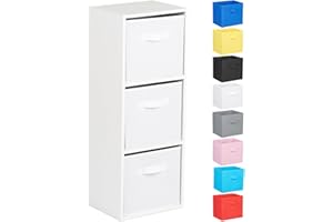 Hartleys 3 Tier White Cube Unit - White Storage Boxes