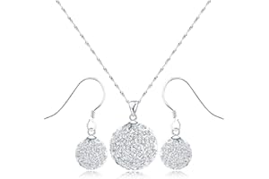 Mecool Pendant Necklace and Earrings Set | Cubic Zirconia/S925 Sterling Silver | Jewellery Sets for Women