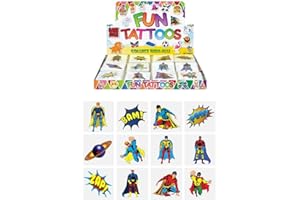 MUNCHIEMOOSKIDS 72 Kids Super Hero Tattoos