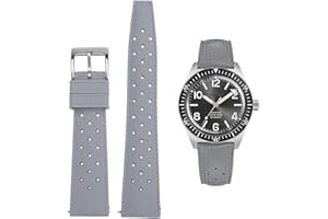 AIYIRUO Bracelets de Montre Fluorocarbone 18mm 20mm 22mm FKM Matériel ne Cassera pas Doux Durable à Libération Rapide Tropical Style Bracelet de Remplacement pour les Montres de Plongée