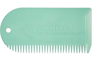 ECOMB Surfboard Wax Comb - 100% Reclaimed MAarine Waste Plastic (Surf Green) Wax Removal Tool