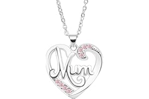 Nimteve Mum Gifts Birthday for Mum From Daughter Son Gifts for Mum Necklace Silver Necklace Heart Pendant Necklaces Chain For Women Mothers Day Christmas Thanksgiving Valentines Gift