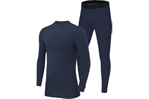 PowerLayer Skins for Boys Kids Base Layer Thermal Long Sleeve Top & Tights Football Compression Set