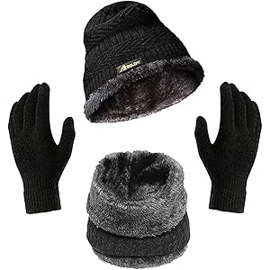 Boldfit Winter Cap for Women Woolen Winter Cap for Men with Neck Warmer & Gloves Set Beanie Cap for Men Winter Wear Woolen Cap for Women Thermal Cap Winter Wear for Men Beanies Cap