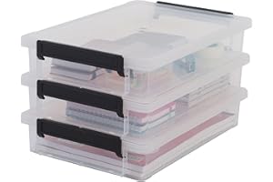 ‎IRIS OHYAMA Iris Ohyama – 3er-Set Aufbewahrungsboxen – Dokumentenbox A4 – Aufbewahrungsbox A4 – stapelbar – BPA-frei – robust – leicht – für Bad/Küche/Büro – Organizer – Box – Kunststoff – Ordnungsbox – LLB-A4
