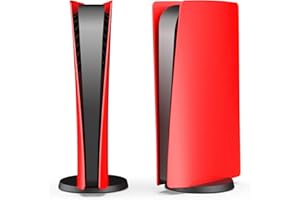 arVin Replacement Side Shell Plate for PS5, Replacement Cover for PS5 Digital Version Console, Dustproof Accessories for PS5 Console, ABS Case - Red