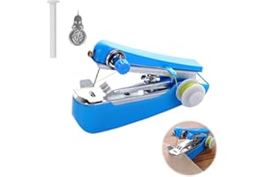 AOMIGT Mini Machine à Coudre Portable,Main Couture Portative,Mini Machine à Coudre Électrique Portable,pour Adulte,Point Rapide Adapté aux Tissus,VêTements,Voyage à Domicile