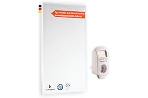 Könighaus grzejnik na podczerwień – 600 W ✓ Podwójne zabezpieczenie przed przegrzaniem ✓ Grzejnik osiąga temperaturę roboczą w 2-4 min ✓ Do montażu na ścianie ✓ termostat