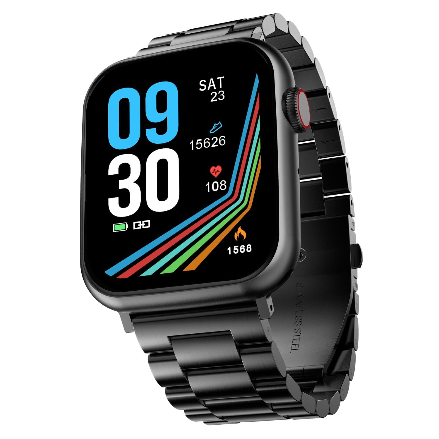 Fire-Boltt Lumos Stainless Steel Luxury Smart Watch with 1.91” Large Display, Bluetooth Calling, Voice Assistant, 100+ Sports