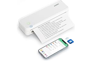 JADENS Portable Printers Wireless for Travel, A4 Thermal Printer, Bluetooth Thermal Printer Compatible with iOS, Android & Laptop, Inkless Mobile Printer for Office, Home, School