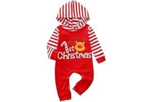 Geagodelia Baby Boy Christmas Romper Overall Jumpsuit Newborn Toddler Clothing Outfit My First Christmas