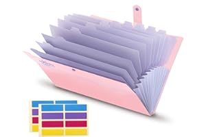 KONVINIT Harmonijkowa teczka na dokumenty Rozszerzalne teczki A4 Folder z przegródkami z zapięciem na klamrę do domu, biura, szkoły, folder z kieszeniami