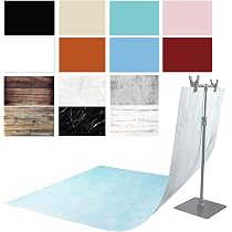 Pack De 6 Toiles De Fond Photo Double Face - 57x88 Cm - Motifs Bois, Ciment, Colorés - Pour Shooting Produit