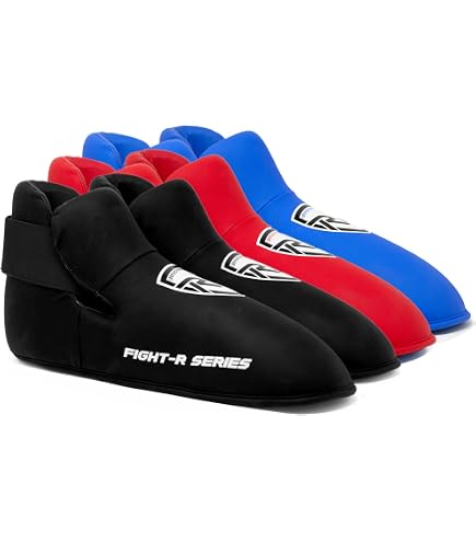 V.Sports Bottes De Kickboxing Rouge – Pieds & Chevilles Protégés Pour Enfants & Adultes, Semi/Complet Contact