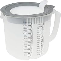 Dr. Oetker 1802 Messbecher mit Deckel, grau, transparent, 1,4 l