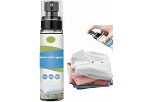 RAKIUTY Spray Antiestático para Ropa,Spray Antiestático,Eficaz Reduce La Electricidad Estática En La Ropa Para Muebles De Lavandería y Armario De Coche,100ml