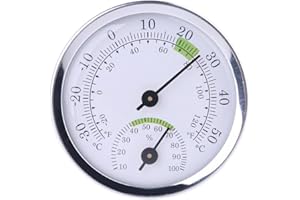 ZYNCUE 1 thermomètre hygromètre analogique 58 x 12 mm pour contrôle du climat intérieur/extérieur (-30 °C ~ + 50 °C)