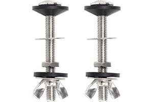DASNTERED 2 Pcs Toilet Tank Bolts, Universal Leaking Toilet Close Coupling, Stainless Steel Cistern Bolts Toilet Pan Fixing Fitting, Screw Sealing Ring Rubber Close Coupled Bolts Set (silver,size:74*8mm)