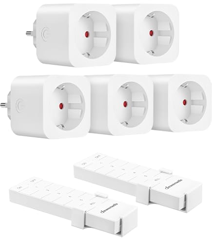 G-Homa Lot de 4 prises radio avec télécommande pour appareils électroménagers, éclairage de Noël, portée 30 m, programmable, 2300 W/10 A, énuméré CE, blanc