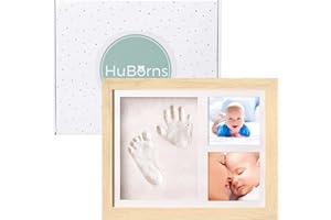 HuBorns - Baby Hand and Footprint Kit - New Born Gifts & Keepsakes - Non-Cracking Clay Baby Footprint Kit & Handprint Kit - New Baby Essentials & Baby Accessories - New Mum Gifts