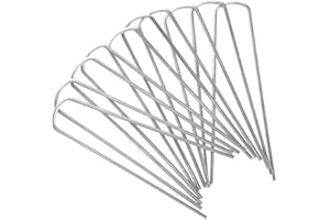 Besto Garden Pegs Heavy Duty Tent Pegs Metal Ground Pegs Galvanised Steel Peg for Camping, Securing Weed Control Fabric, Ground Sheets Membrane, Netting, Fleece and Astro Turf | Pack of 10