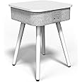 i-box Portable Smart Side Table Bluetooth Speaker With Wireless & USB Charging Dock (Square White)