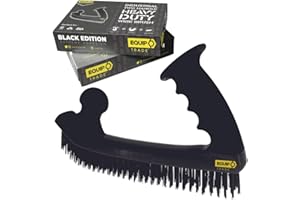 EQUIP TRADE Industrial Two Handle Heavy Duty Carbon Steel Wire Brush, Extreme Abrasive Cleaning, Extreme Two Handed Control, Black Edition Wire Brush
