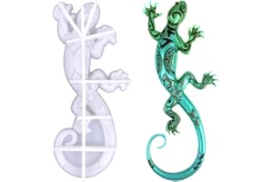 KUNYEAH 3D Gecko Silicone Mold Animal Resin Mold Large Animal Statue Making Epoxy Mould DIY Craft Casting Mold for Gift Home Office Wall Hanging Decor