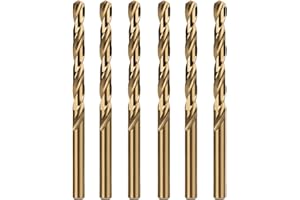 Misuyue 4.2mm/0.165" M35 Cobalt Drill Bits, 6pcs Metal HSS Twist Drilling Bit, Carbide Drill Bits suitable for Stainless Copper Plastic Hard Materials, Wood Drill Bit