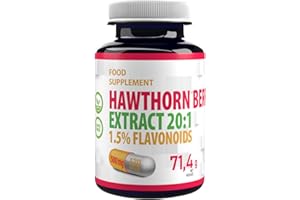 Hepatica Weißdornbeere (Hawthorn Berry) Extrakt 20:1 | 10.000mg Äquivalent | 120 Vegane Kapseln | Hochdosiert 500mg | Herz & Kreislauf Unterstützung | Laborgeprüft