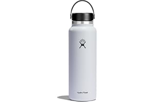 HYDRO FLASK - Trinkflasche 1180ml (40oz) - Isolierte Wasserflasche aus Edelstahl - Sportflasche mit auslaufsicherem Flex Cap-Deckel & Gurt - Thermoflasche Spülmaschinenfest - Größe Öffnung - White