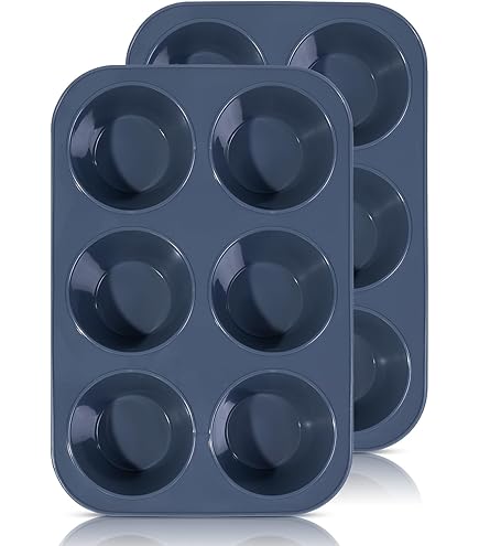 Set 2 Stampi Muffin Acciaio Antiaderente - Per Cupcake, Torte E Dolci (26.5x18.5cm) - Foto 3