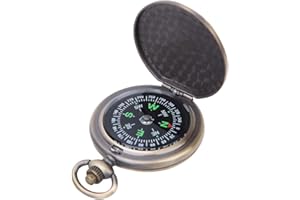 DAUERHAFT Taschenuhr Kompass, Vintage Retro Flip Cover Taschenuhr Kompass, tragbare robuste kompakte leichte Kompass, Outdoor-Navigationsgeräte für Camping Wandern Reisen