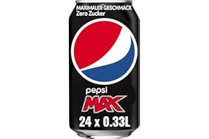 Pepsi Max, Das zuckerfreie Erfrischungsgetränk von Pepsi ohne Kalorien, Koffeinhaltige Cola in der Dose (24 x 0,33l)