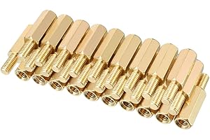 sourcing map 30pcs M3 12+6mm Female Male Thread Brass Hex Standoff Spacer Screws PCB Pillar